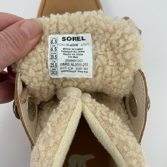 Sorel Out n About Cozy hidden wedge boots suede hiking shearling winter new 8.5 - Picture 7 of 7